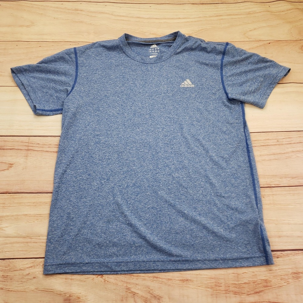 Adidas Shirt Mens Large Blue Climalite Athletic Performance Crewneck Polyester
